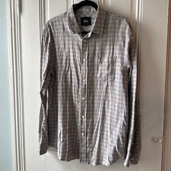 Rails Other - Rails Shirt Mens Large Long Sleeve Collared Shirt Button Up Knit Cotton *Flaw